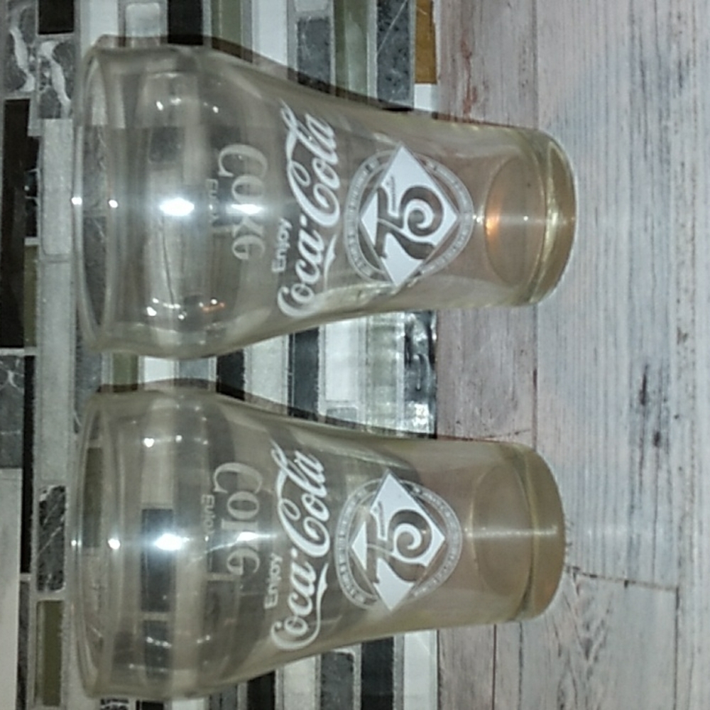 Vintage 1979 Coke 75th anniversary glasses